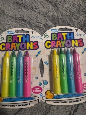 Bath Crayons 4-Pack for Kids - Yellow, Green, Blue, Pink